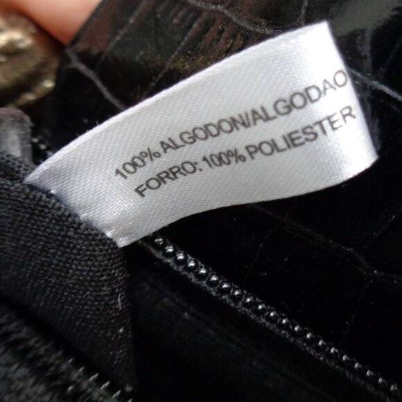 MARIO VALENTINO Mini Bag Black Canvas and Black Croc Embossed Leather - Picture 13 of 14